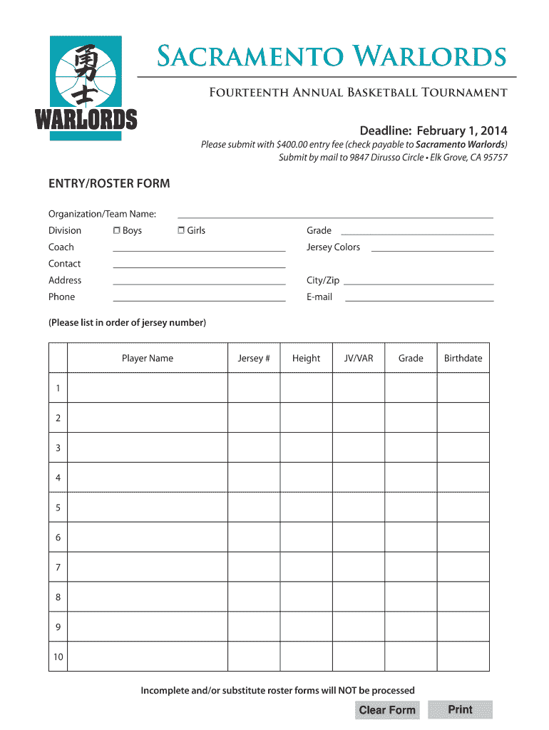 basketball tournament invite entry Preview on Page 1