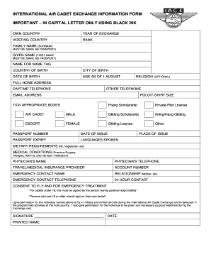 Bank confirmation letter - INTERNATIONAL AIR CADET EXCHANGE NOM FORM - 1181sqn org