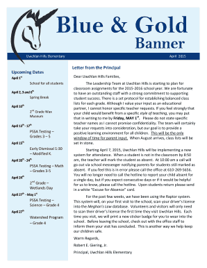 Blue and Gold Banner April 2015 - Uwchlan Hills Home & School - uhhsa