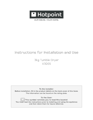 Instructions for Installation and Use - Hotpoint - hotpoint