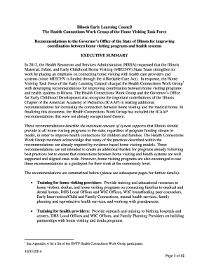 The Health Connections Work Group of the Home Visiting Task Force