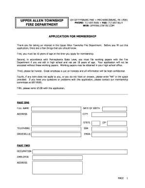 To download the membersship application. - Upper Allen Fire