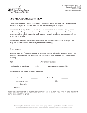 ISO Program Evaluation Form2013 - insidetheorchestra