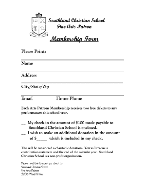 Art Patron Membership Form - hcavaldosta