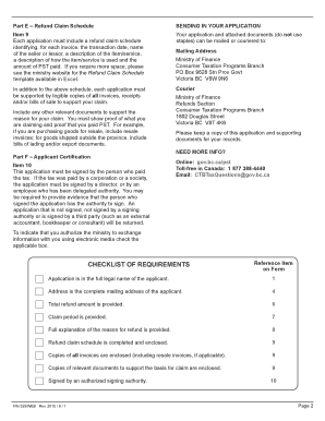 FIN 355, Application for Refund - General (PST). Complete this form to claim a refund of provincial sales tax (PST) or municipal and regional district tax (MRDT) paid after March 31, 2013. - rev gov bc