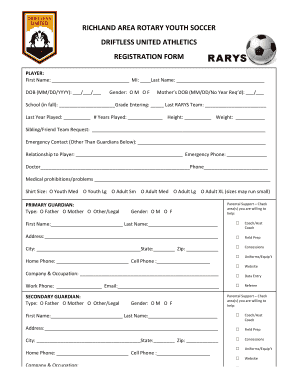 DUA n RARYS Registration Form 2014 1 - driftlessunitedathletics