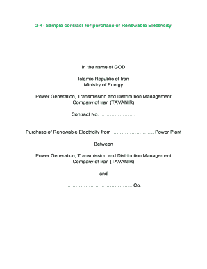 2-4- bSampleb contract for bpurchaseb of Renewable Electricity In the bb