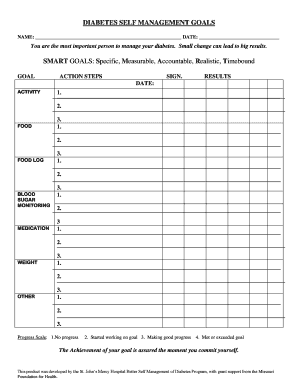 Blood pressure and glucose log - GOAL ACTION STEPS SIGN RESULTS DATE ACTIVITY FOOD - bsmod dom wustl