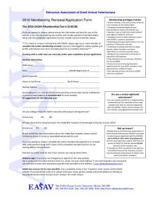 2016 Membership RenewalApplication Form Membership