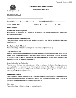 BOARDING APPLICATION FORM ACADEMIC YEAR 2016 - westlakeschool edu