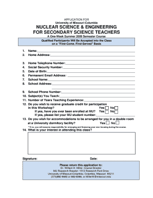 Nuclear science & engineering for secondary science teachers - murr missouri