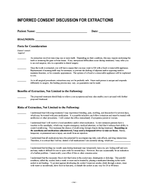 Consent letter sample for interview - INFORMED CONSENT DISCUSSION FOR EXTRACTIONS