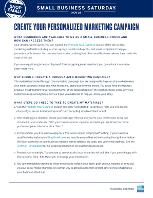 Create your personalized marketing campaign - American Express