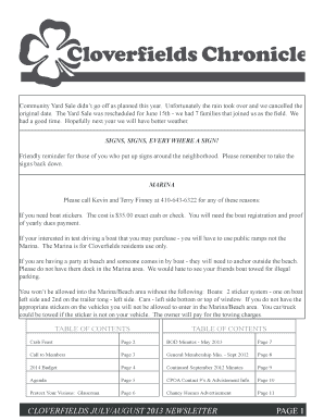 BCLOVERFIELDSb JULYAUGUST 2013 NEWSLETTER PAGE 1 - cloverfields