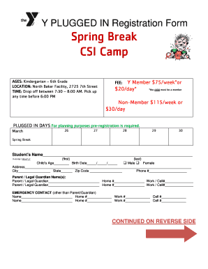 PLUGGEDIN registration SPRINGBREAK - bakerymca