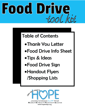 Request letter for motorcycle loan to company - Table of Contents Thank You Letter Food Drive ... - HOPE Helps, Inc - hopehelps