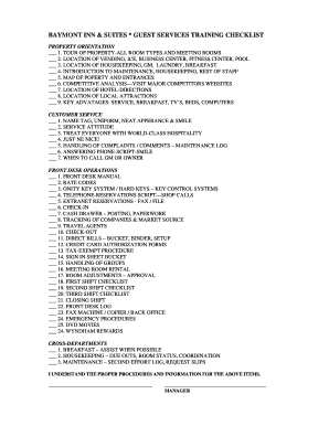 GUEST SERVICES TRAINING CHECKLIST.doc