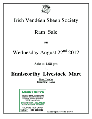 Animal report example 4th grade - Irish Venden Sheep Society Ram Sale - vendeensheep