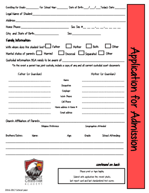 Move out form - Apply for Elementary School - Bentonville Christian Academy - bentonvillechristian