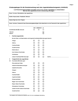 Erhebungsbogen fr die Erstuntersuchung nach dem