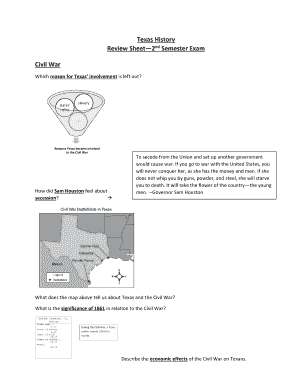 Printable history timeline pdf - BTexasb History Review bSheetb2nd Semester Exam bCivilb War