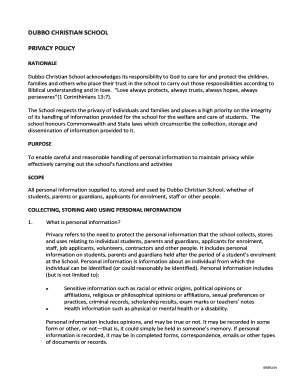 Privacy Policy - Home - Dubbo Christian School - dubbocs edu