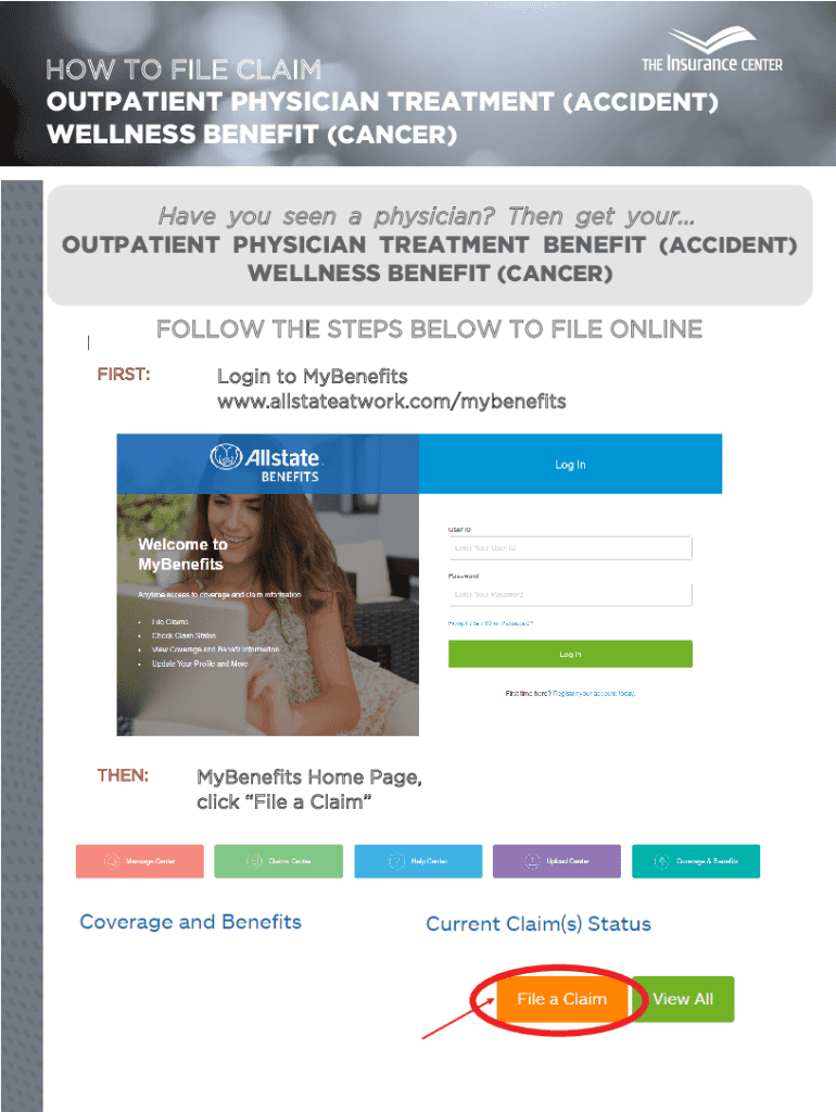 Fillable Online outpatient physician's treatment claim form Fax Email