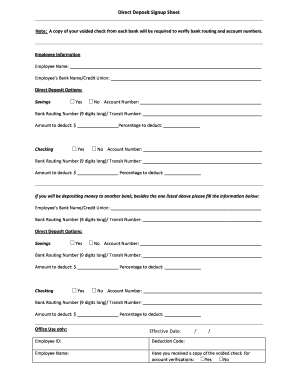 Direct Deposit Signup Sheet - bmomsoftwarebbcomb