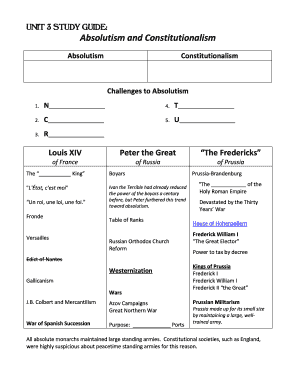 unit 3 study guide absolutism and constitutionalism