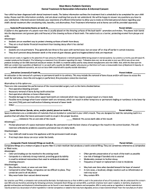 Make outline in word - Treatment Consent Form - West Metro Pediatric Dentistry