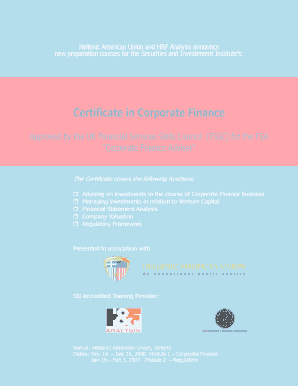 Certificate in Corporate Finance - Investment Research & Analysis ...