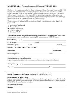 Project proposal example for students - MS-HCI Project Proposal Approval Form & PERMIT 6998 - mshci gatech