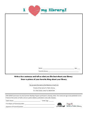 Love Letter Template for Children - Friends of the Santa Fe Library - santafelibraryfriends