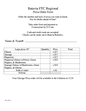 Pizza Order Form 1per pg Drinksdoc