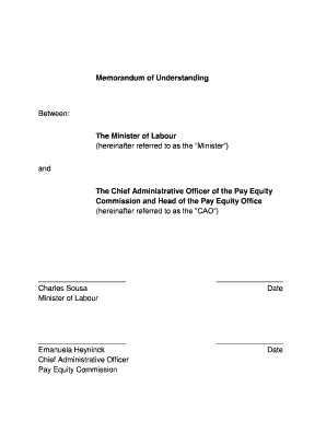 Memorandum of Understanding mou memorandum of understanding pay equity office - payequity gov on