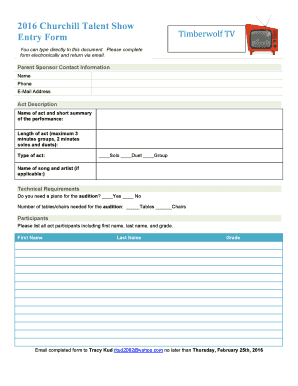 Awards for talent show - Talent Show Entry Form - Churchill Elementary PTA - churchillpta