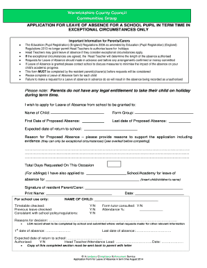 Printable birthday gift certificate - Application for leave of absence August 2014 - st-thomas-more