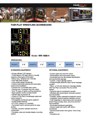 Fillable Online FAIR-PLAY WRESTLING SCOREBOARD Fax Email Print - pdfFiller