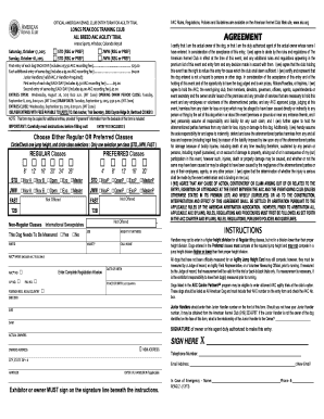 Fillable Online ALL BREED AKC AGILITY TRIAL AGREEMENT Fax Email Print ...