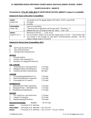 Talent Scan 2015 Registration Form and Subject - St.Gregorios ...