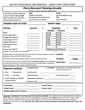 fillable online legionofhonor famsf group order form pierre bonnard