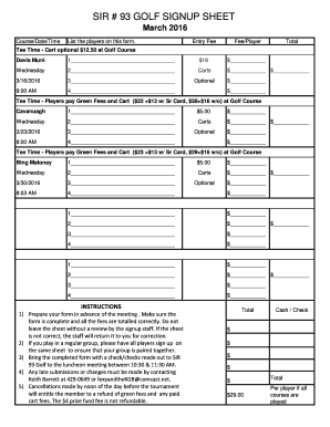 Blank sign up sheet - sir93 org