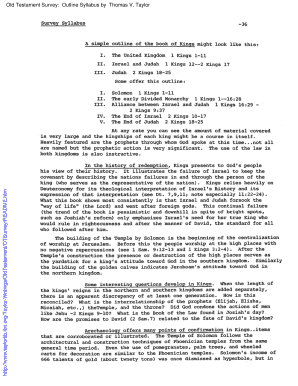 Survey Syllabus -36 A simple outline of the book of Kings - taylorlib ibri