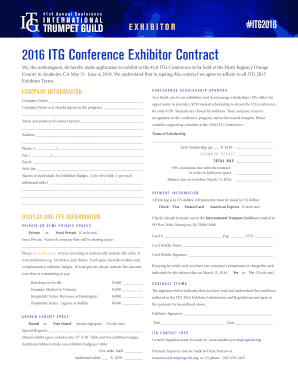 Dialogo example - 2016 ITG Conference Exhibitor Contract - itgconference