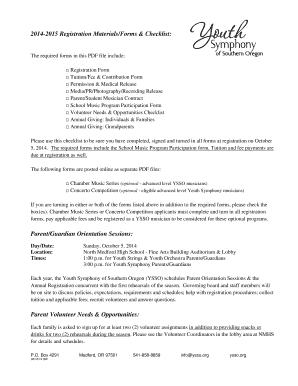 Church recommendation letter pdf - 2014-2015 Registration MaterialsForms Checklist - YSSO