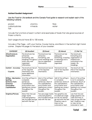 Nutrient booklet assingment - Oak Bay High School - oakbay public sd61 bc