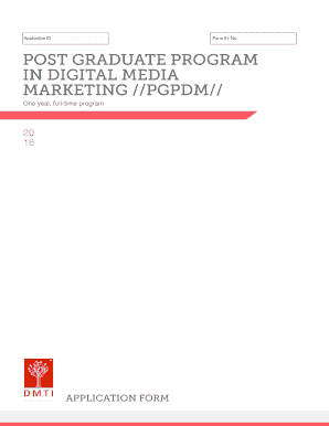 For Office Use Only Form Sr No post graduate program in