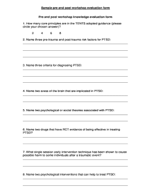 Sample pre and post workshop evaluation form - bestssb