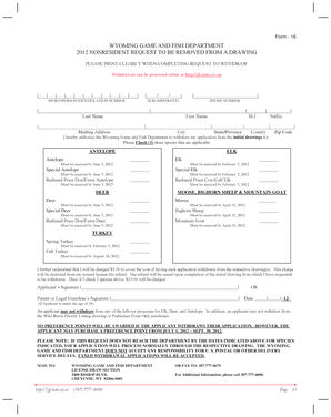 Wyoming Nonresident Drawing Withdrawal Form