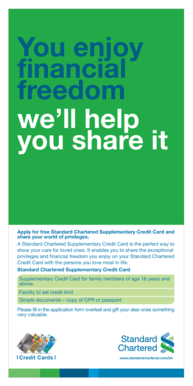 Standard Chartered Supplementary Credit Card Application